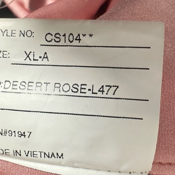 CYNTHIA & SAHAR CS104 ONE-SHOULDER COWL BACK SATIN MERMAID DRESS DESERT ROSE - Picture 7 of 10